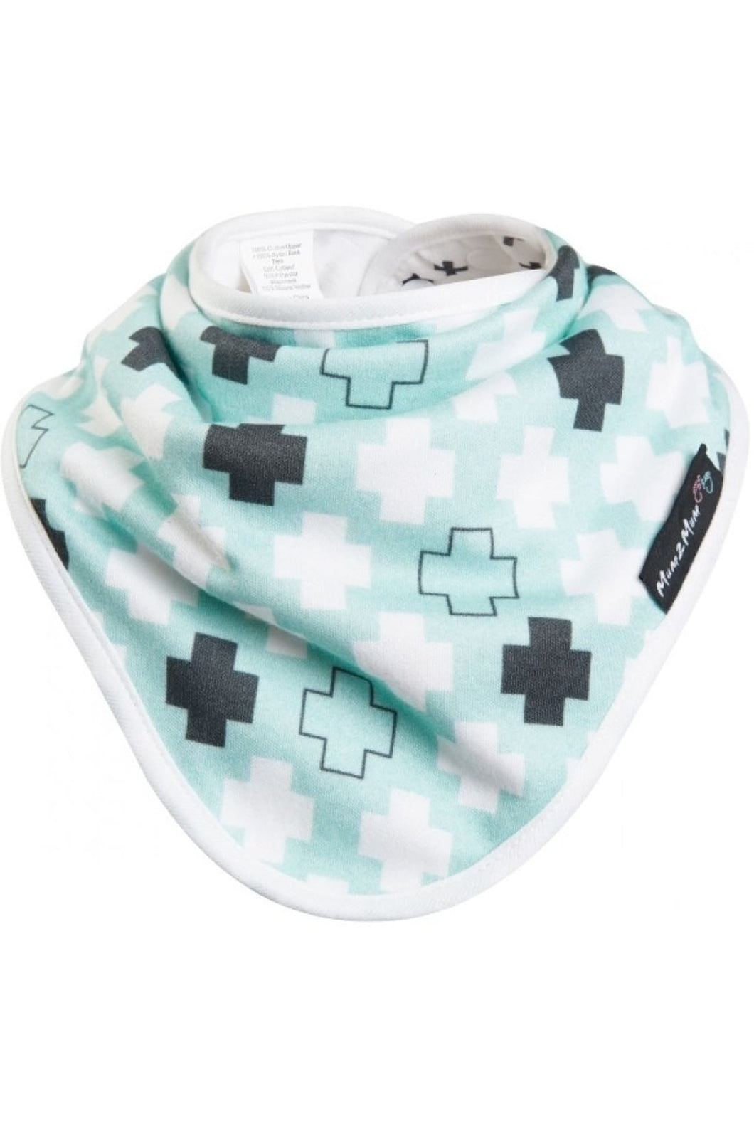 Mum2Mum Bamboo Bandana Bib Mint Plus Crosses