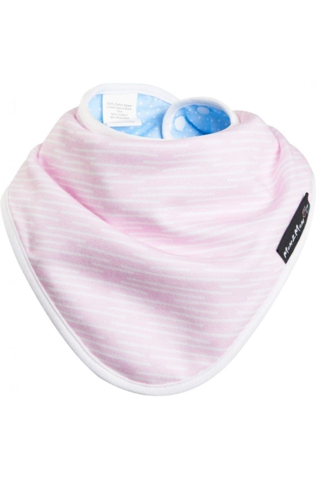 Mum2Mum Bamboo Bandana Bib Pink Dash Cornflower Dot
