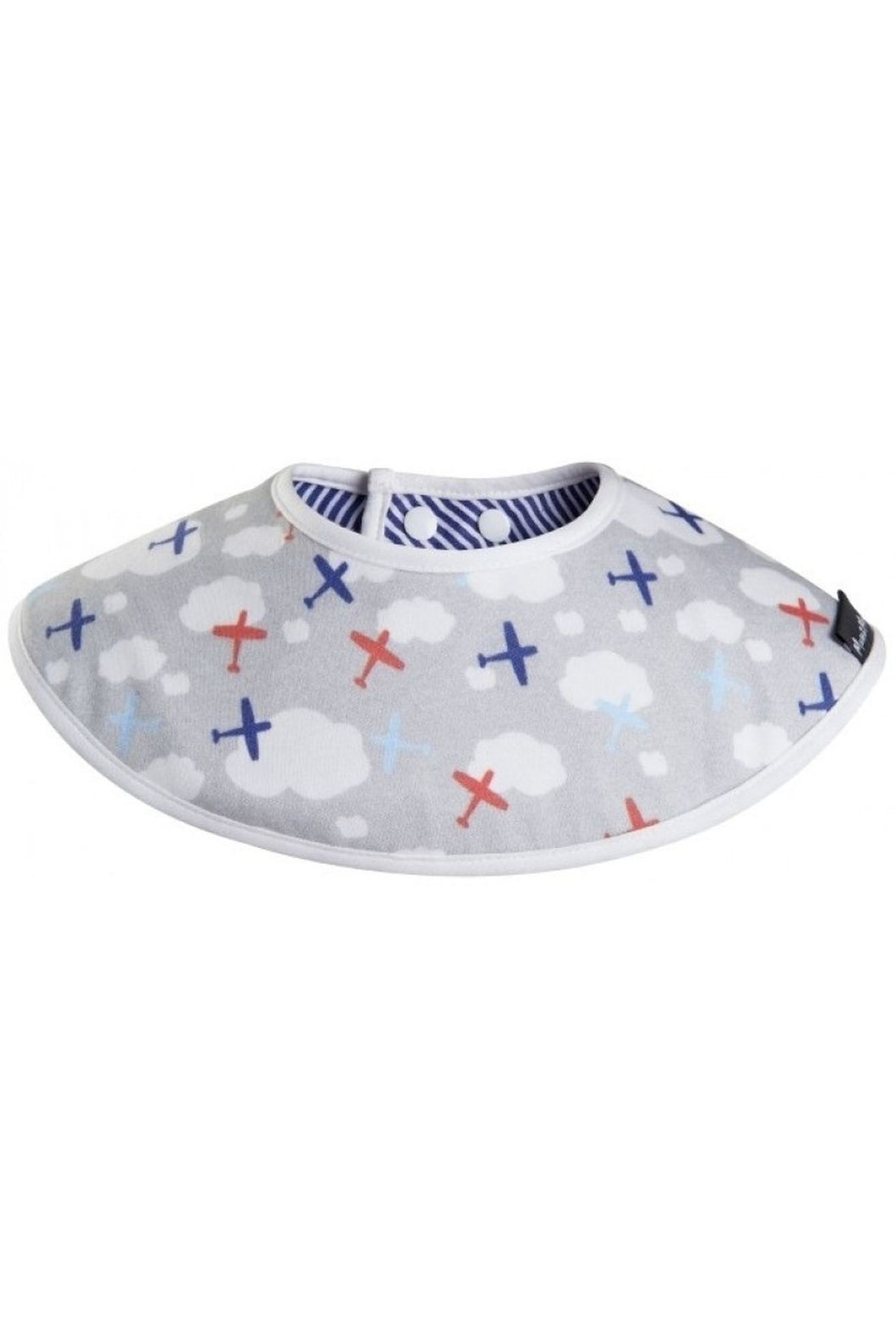 Mum2Mum Bamboo Collar Bib Planes Blue White Stripe