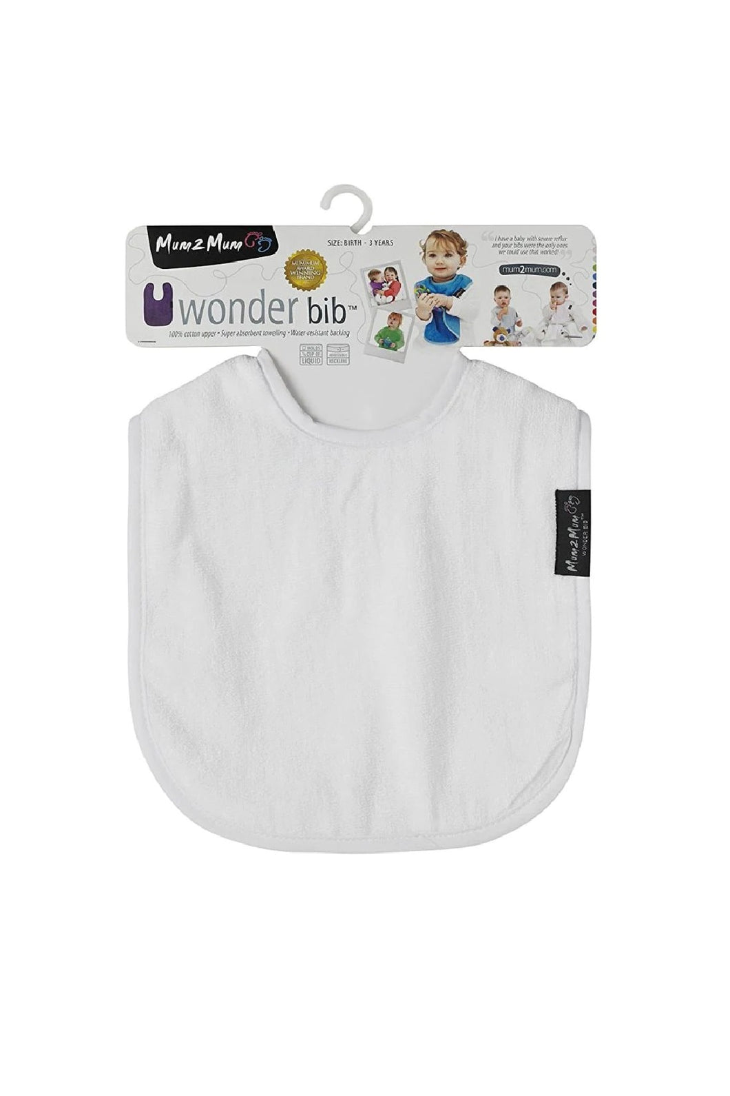 Mum2Mum Standard Wonder Bib White 1
