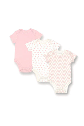 Not Too Big Pink Bamboo Short Sleeve Bodysuits 3 Pack 1