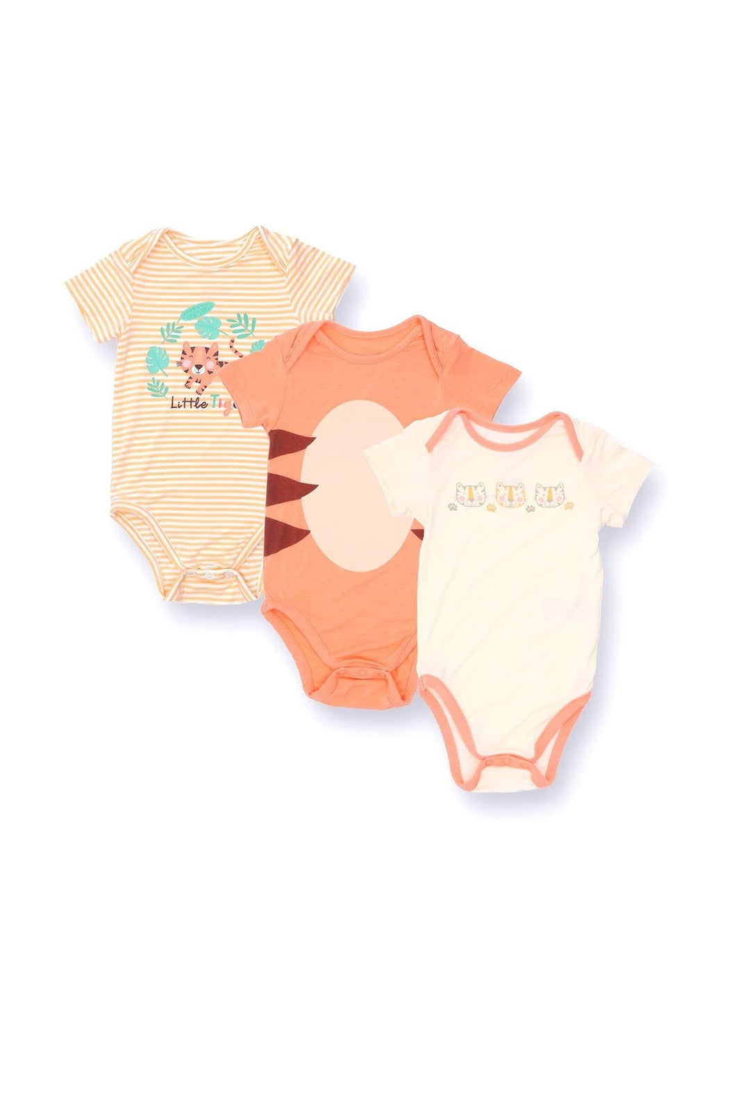 Not Too Big Tiger Bamboo Short Sleeve Bodysuits 3 Pack 1