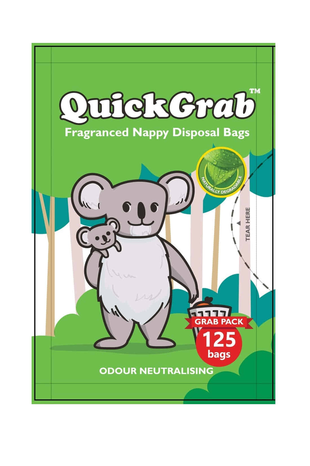 QuickGrab Fraranced Nappy Disposal Bags 125 Bags 1
