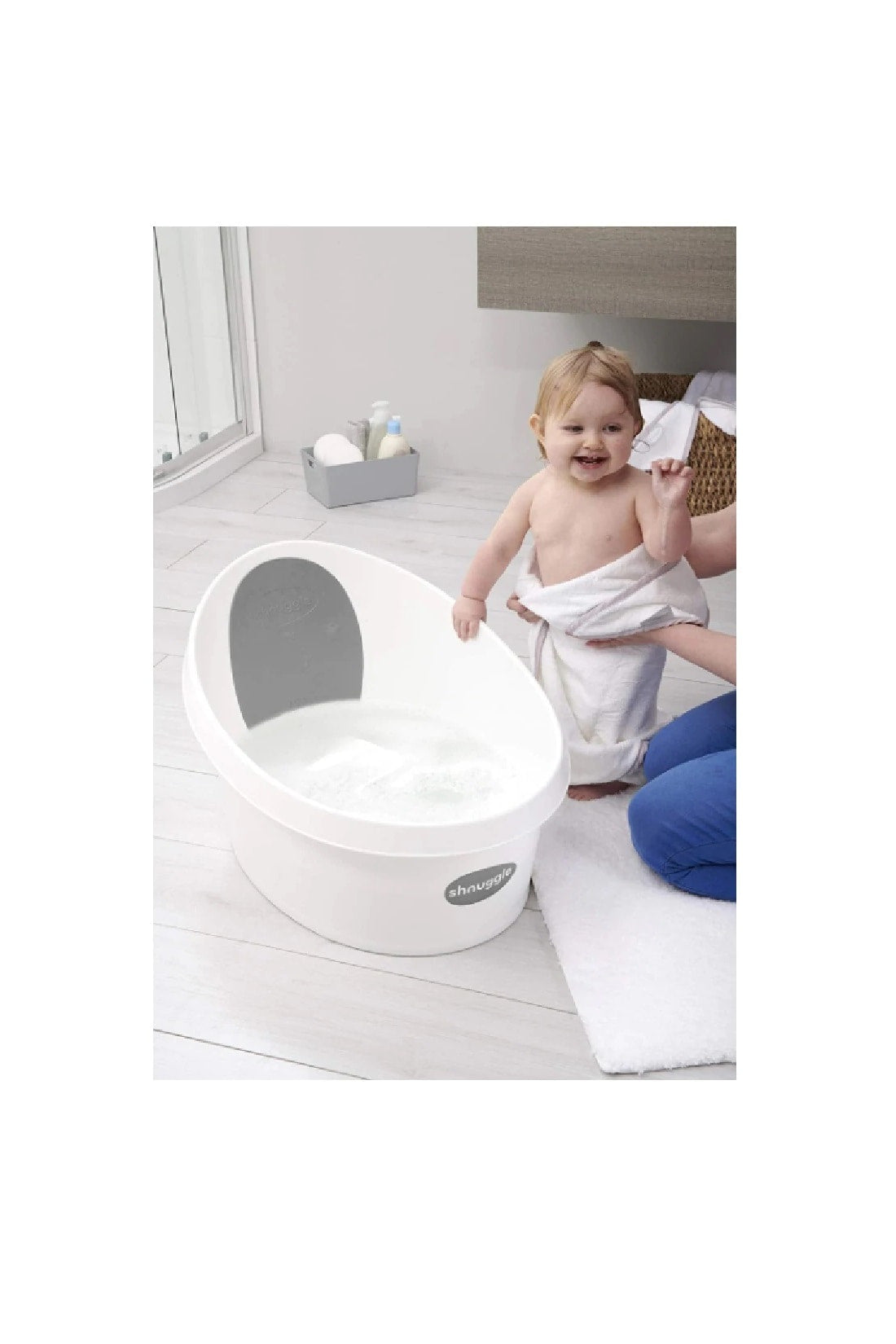 Buy Shnuggle Toddler Bath White Light Grey Online mothercare