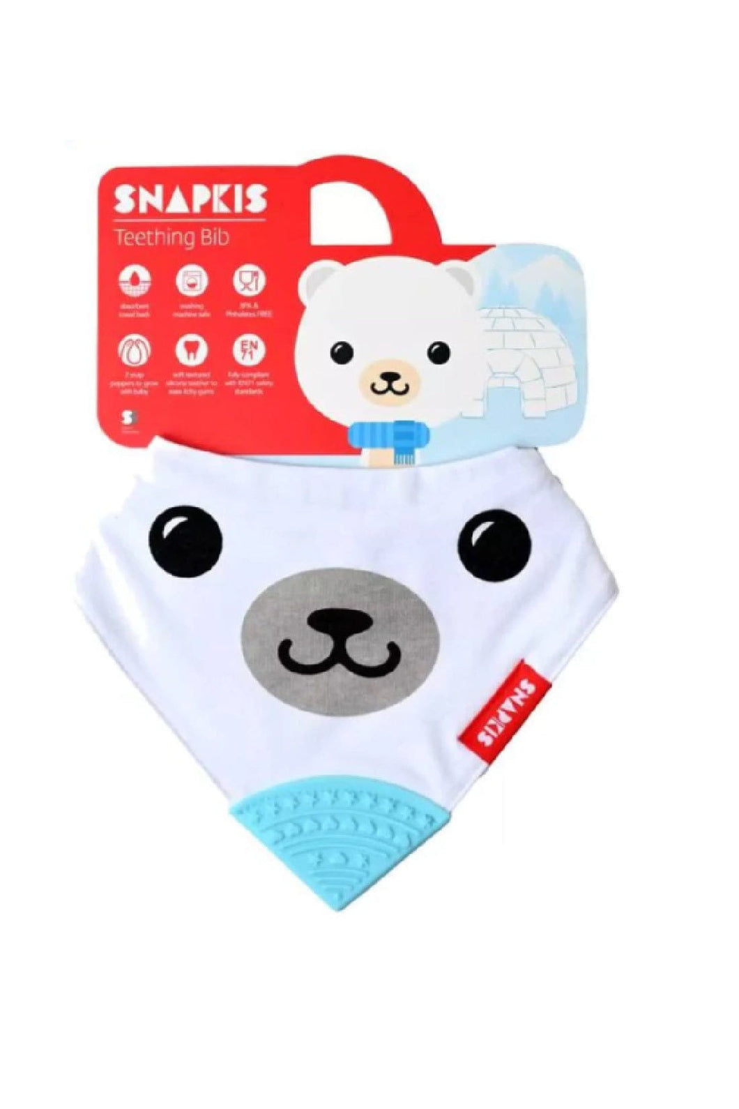 Snapkis Teething Bib with Silicone Teether 1