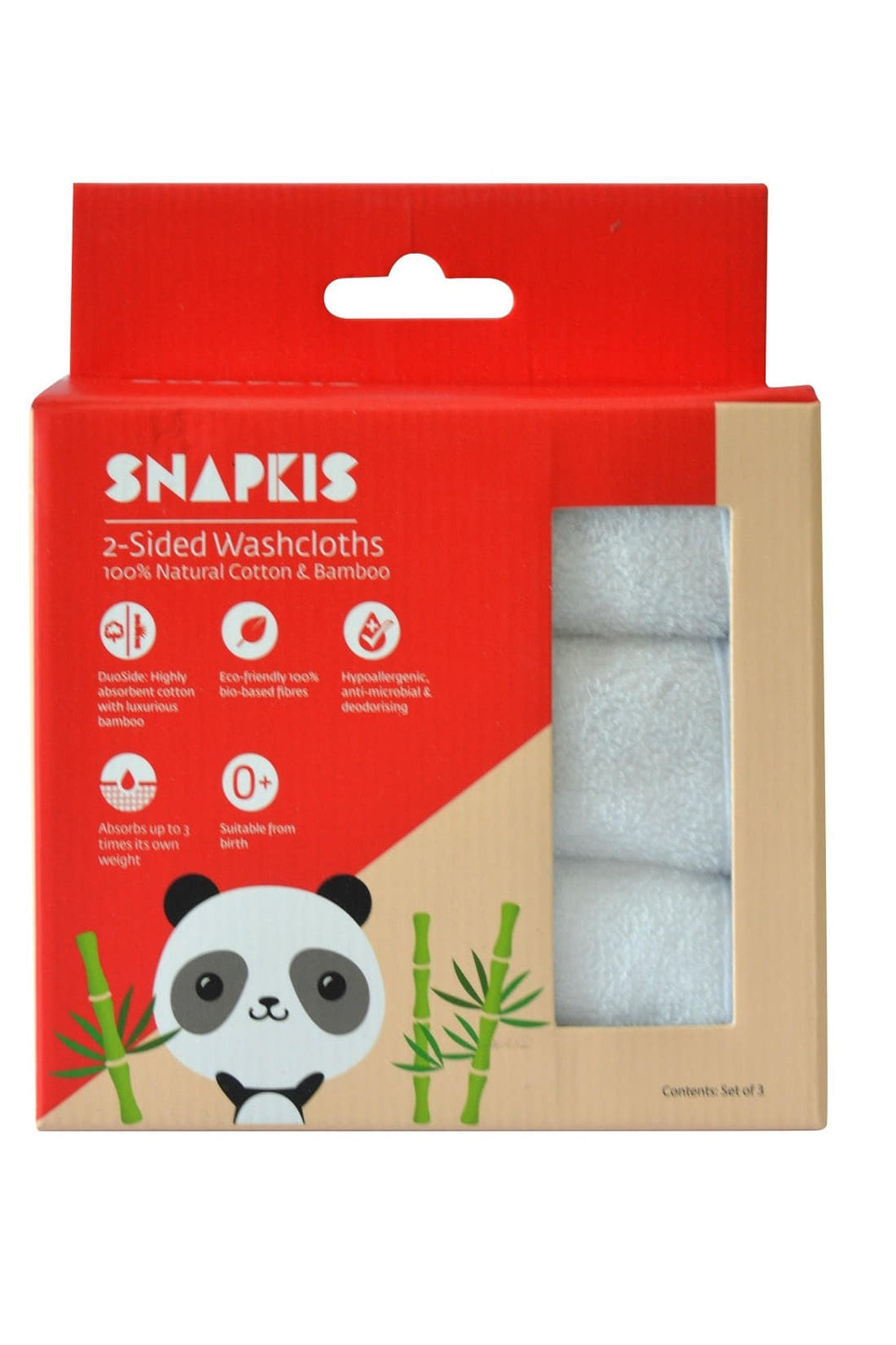 Snapkis Washcloth 3 Pack White 1