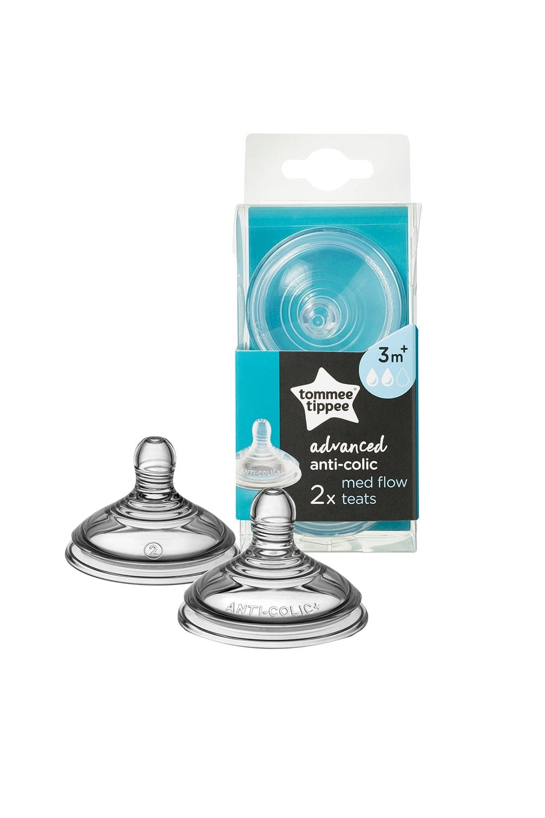 Tommee Tippee Advanced Anti Colic Med Flow Teats 2 Pack