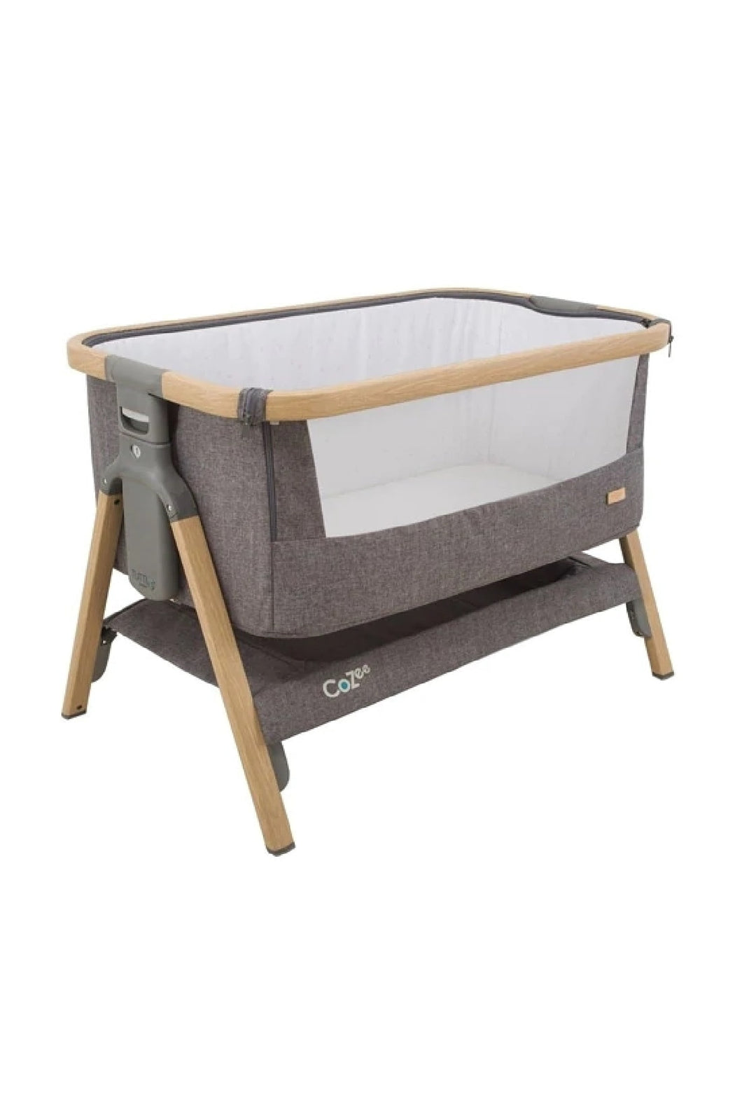 Tutti Bambini Cozee Bedside Crib Oak And Charcoal 1