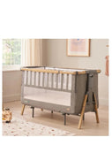 Tutti bambini Cozee XL bedside Cot Color in Charcoal opened Crib