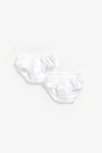
                        
                          Load image into Gallery viewer, White Frilly Nappy Cover Briefs 2 Pack 1
                        
                      