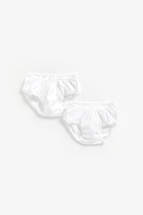 White Frilly Nappy Cover Briefs 2 Pack 1