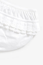 
                        
                          Load image into Gallery viewer, White Frilly Nappy Cover Briefs 2 Pack 4
                        
                      